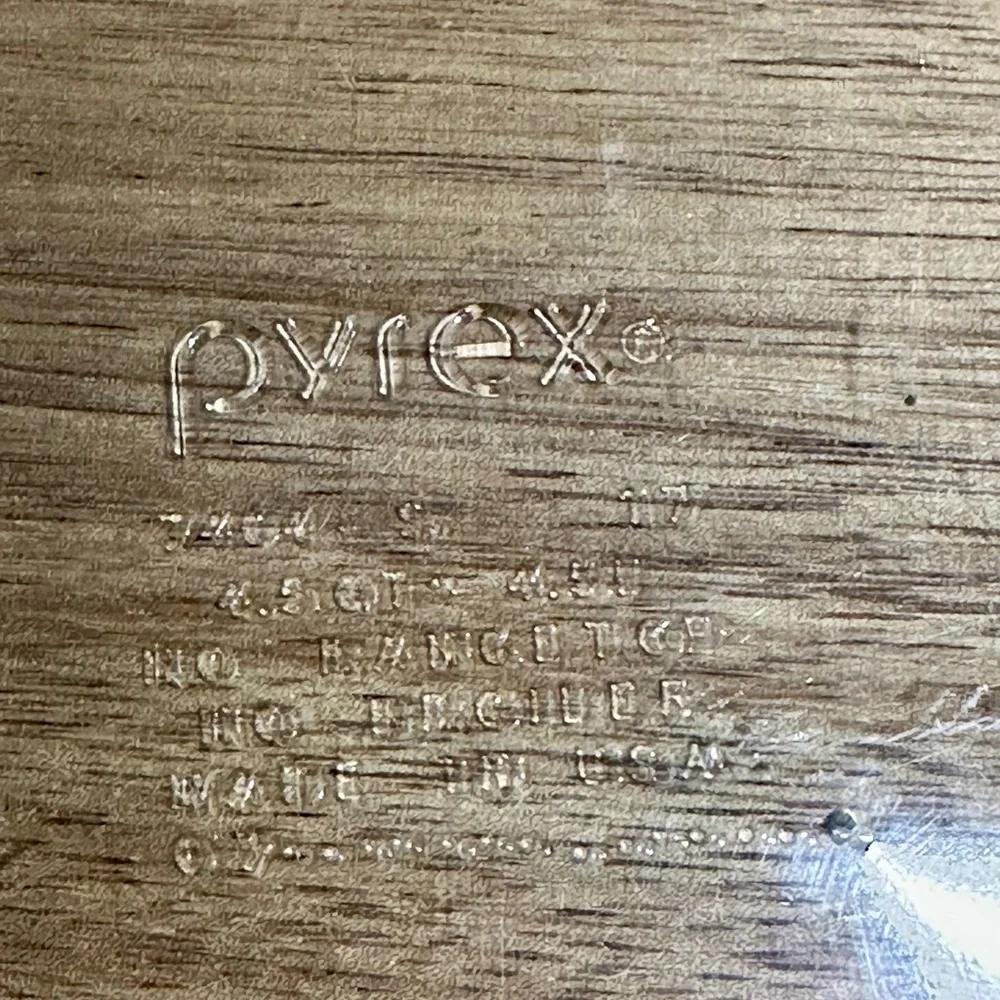 Pyrex Clear Glass Bowl with Ribbed Logo